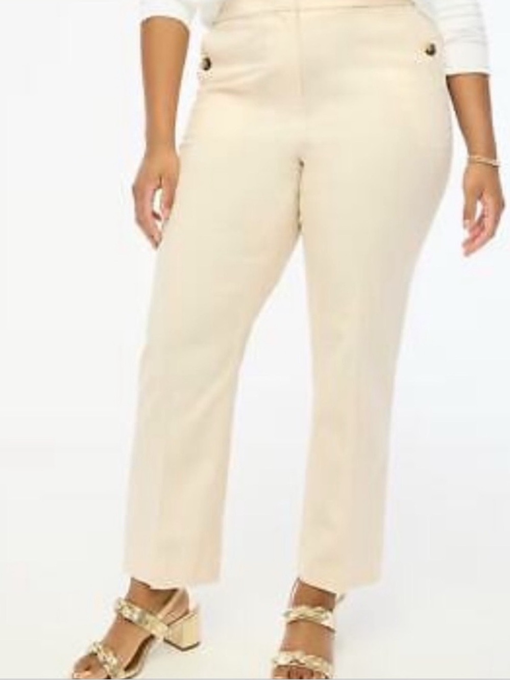 J. Crew Linen Cotton Blend Elastic Back Sailor Pant